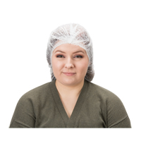 Pleated Bouffant Cap, Polypropylene, 19", White Action Paper