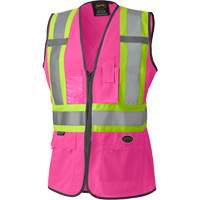 139PK Women's Safety Vest, Pink, X-Small, Polyester Action Paper