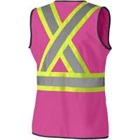 139PK Women's Safety Vest, Pink, X-Small, Polyester Action Paper
