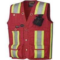 695 Veste de s&eacute;curit&eacute; pour arpenteur/superviseur, Rouge, T-Grand, Polyester Action Paper