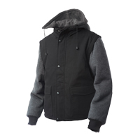 Zip-Off Sleeve Jacket, Men's, Large, Black Action Paper