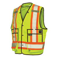 Veste de s&eacute;curit&eacute; pour arpenteur, Jaune lime haute visibilit&eacute;, T-Grand, Polyester Action Paper