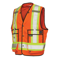 Veste de s&eacute;curit&eacute; pour arpenteur, Orange haute visibilit&eacute;, Grand, Polyester Action Paper