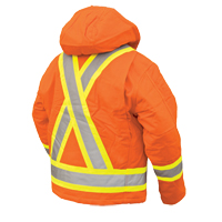 Safety Jacket, High Visibility Orange, Large Action Paper