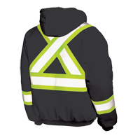 Insulated Safety Hoodie, Polyester, Large, Black Action Paper