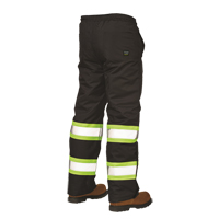 Lined Pull-On Safety Pant, Polyester, Large, Black Action Paper