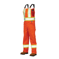 Unlined Safety Overalls, Poly-Cotton, Large, High Visibility Orange Action Paper