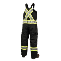 Lined Safety Overalls, Polyester/Polyurethane, Large, Black Action Paper