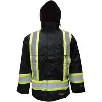 Insulated Jacket, Polyester/Polyurethane, Black, Small Action Paper