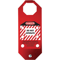 Stopout&reg; OSHA Danger Aluma-Tag Do Not Operate Hasp, Red Action Paper