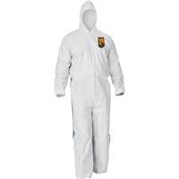 Kleenguard A40 Coveralls with Breathable Back, Large, Blue/White, Microporous/SMS Action Paper