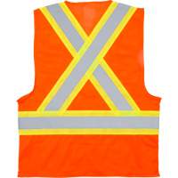 Traffic Safety Vest, High Visibility Orange, 2X-Large, Polyester Action Paper