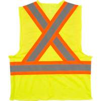 Traffic Safety Vest, High Visibility Lime-Yellow, 2X-Large, Polyester Action Paper