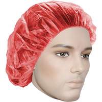 Bouffant Caps, Polypropylene, 21", Red Action Paper
