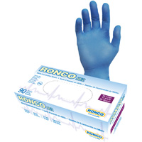 Disposable Gloves, 2X-Large, Nitrile, 4-mil, Powder-Free, Blue Action Paper