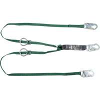 V-Series Tie-Back Lanyard, 6', Snap Hook Center, Snap Hook Leg Ends, Polyester Action Paper