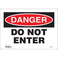 "Do Not Enter" Sign, 7" x 10", Vinyl, English Action Paper