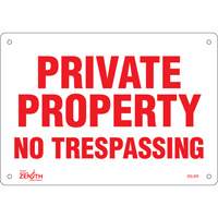 Enseigne Private Property, 7" x 10", Aluminium, Anglais Action Paper