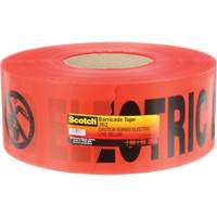 Scotch&reg; Buried Barricade Tape, English, 3" W x 1000' L, 4 mils, Black on Red Action Paper