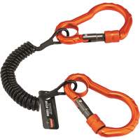 Squids&reg; 3166 Tool Lanyard, Coil, Dual Carabiner Action Paper