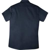 Chemise de travail &agrave; manches courtes en tissu crois&eacute; avec boutons-pression, Hommes, Petit, Bleu marine Action Paper