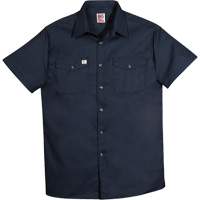 Chemise de travail &agrave; manches courtes en tissu crois&eacute;, Hommes, 4T-Grand, Bleu marine Action Paper