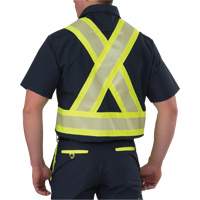 Ripstop High Visibility Short Sleeved Shirt, Polyester, Small, Navy Blue Action Paper