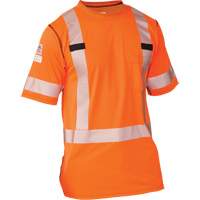 Polartec&reg; Power Grid&reg; High Visibility Short Sleeved T-Shirt, Polyester, Small, Orange Action Paper