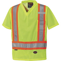 5997 High Visibility Safety T-Shirt, Polyester, Small, High Visibility Lime-Yellow Action Paper