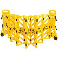 Portable Mobile Barrier, 40" H x 13' L, Yellow Action Paper