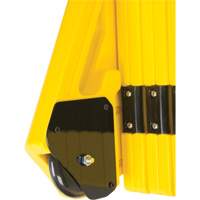 Portable Mobile Barrier, 40" H x 13' L, Yellow Action Paper