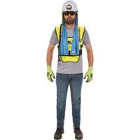 Chill-Its&reg; 6687 Economy Dry Evaporative Cooling Vest, Small/Medium, High Visibility Lime-Yellow Action Paper
