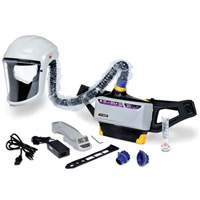 Versaflo Powered Air Purifying Respirator Painter's Kit, Headcover & Faceshield, Lithium-Ion Battery Action Paper