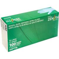 Puncture-Resistant Medical-Grade Disposable Gloves, 2X-Large, Nitrile, 4.5-mil, Powder-Free, Blue, Class 2 Action Paper