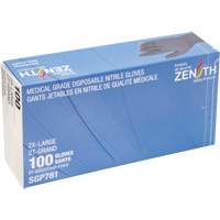 Puncture-Resistant Medical-Grade Disposable Gloves, 2X-Large, Nitrile, 5-mil, Powder-Free, Black, Class 2 Action Paper