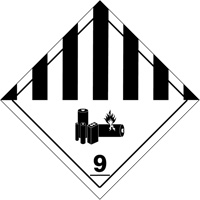 Étiquettes de manutention de matières dangereuses du département des Transports, 4" lo x 4" la, Noir sur blanc SGQ530 | Action Paper