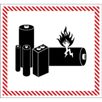 Étiquettes de manutention de matières dangereuses, 4-1/2" lo x 5-1/2" la, Noir/rouge SGQ532 | Action Paper