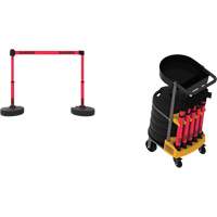 Plus Portable Barrier System Cart Package with Tray, 75' L, Metal/Plastic, Red SGQ815 | Action Paper