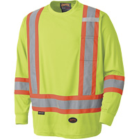 6996 High-Visibility Long Sleeved Shirt, Polyester, X-Small, High Visibility Lime-Yellow Action Paper