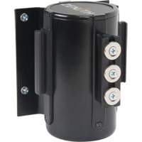 Wall Mount Barrier with Magnetic Tape, Steel, Screw Mount, 12', Black Tape Action Paper
