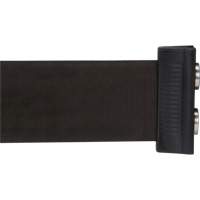 Wall Mount Barrier with Magnetic Tape, Steel, Screw Mount, 7', Black Tape Action Paper