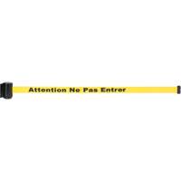 Wall Mount Barrier with Magnetic Tape, Steel, Screw Mount, 7', Yellow Tape Action Paper