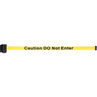 Wall Mount Barrier with Magnetic Tape, Steel, Screw Mount, 7', Yellow Tape Action Paper