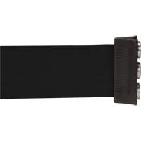 Wall Mount Barrier with Magnetic Tape, Steel, Screw Mount, 12', Black Tape Action Paper