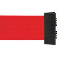 Wall Mount Barrier with Magnetic Tape, Steel, Screw Mount, 7', Red Tape Action Paper
