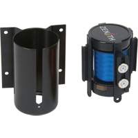 Wall Mount Barrier with Magnetic Tape, Steel, Screw Mount, 7', Blue Tape Action Paper