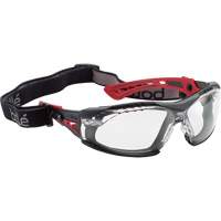 Rush+ Foam Rimmed Safety Glasses with Strap, Clear Lens, Anti-Fog/Anti-Scratch, Meets/Exceeds CSA Z94.3 Action Paper