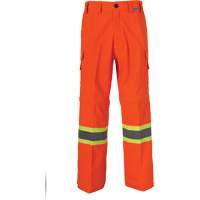 All-Season High Visibility Ventilated Mining Pants, Poly-Cotton, 28, High Visibility Orange Action Paper