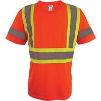 Short Sleeve Safety T-Shirt, Polyester, 2X-Large, High Visibility Orange Action Paper