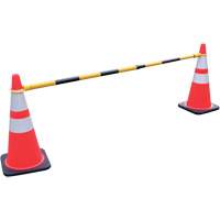 Retractable Cone Bar, 7'2" Extended Length, Black/Yellow Action Paper